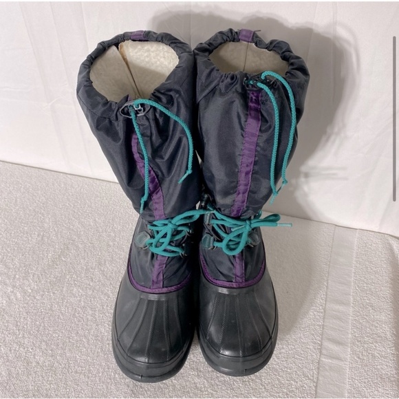 Vintage Sorel Black Purple Teal Freestyle Sport Winter Snow Boots 11 - Picture 4 of 16